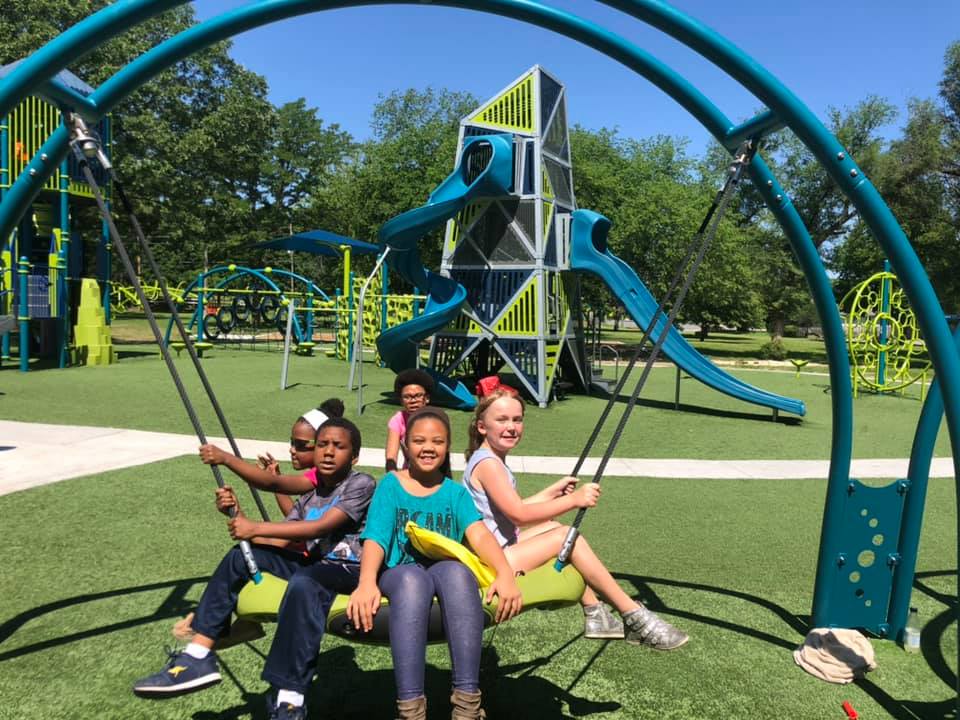 The 5th Street Park playground is a wonderland for kids aged 3-12, with a zip line, balance beams, &amp; even a music zone! Accessible to all, this park is truly for everyone. Discover the design behind it: jcgced.com/news/p/item/60…