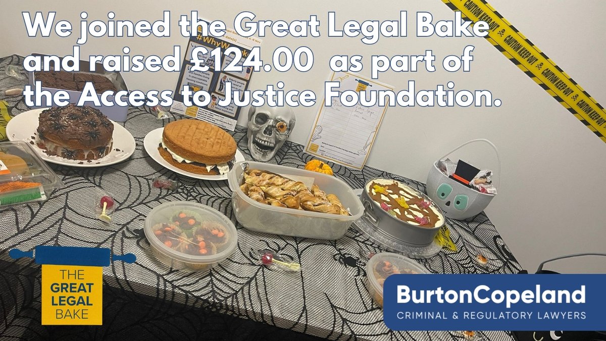 BurtonCopeland's tweet photo. Burton Copeland joined the #GreatLegalBake for #ProBonoWeek to raise £124.00 for the Access to Justice Foundation 

🌐 https://t.co/eevLeA5p6W 
📞 Contact us today: 0161 979 0926 
📨 enquiries@burtoncopeland.com 
#AccessToJustice #BurtonCopeland #HalloweenBake #SweetJustive https://t.co/yT3RwGshu5