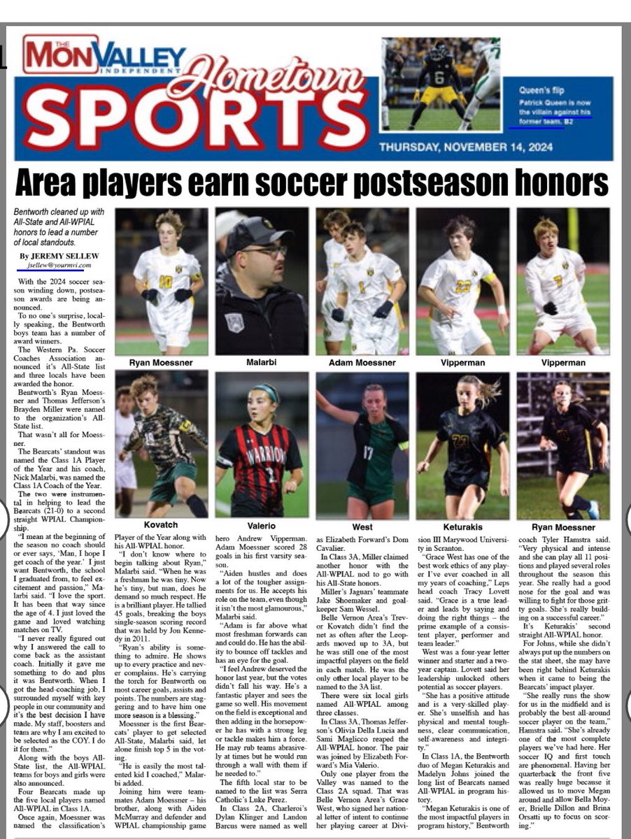 Congratulations to our senior captain, Grace West, on receiving ALL WPIAL honors, well-deserved! <a href="/GraceWest_17/">Grace West</a>