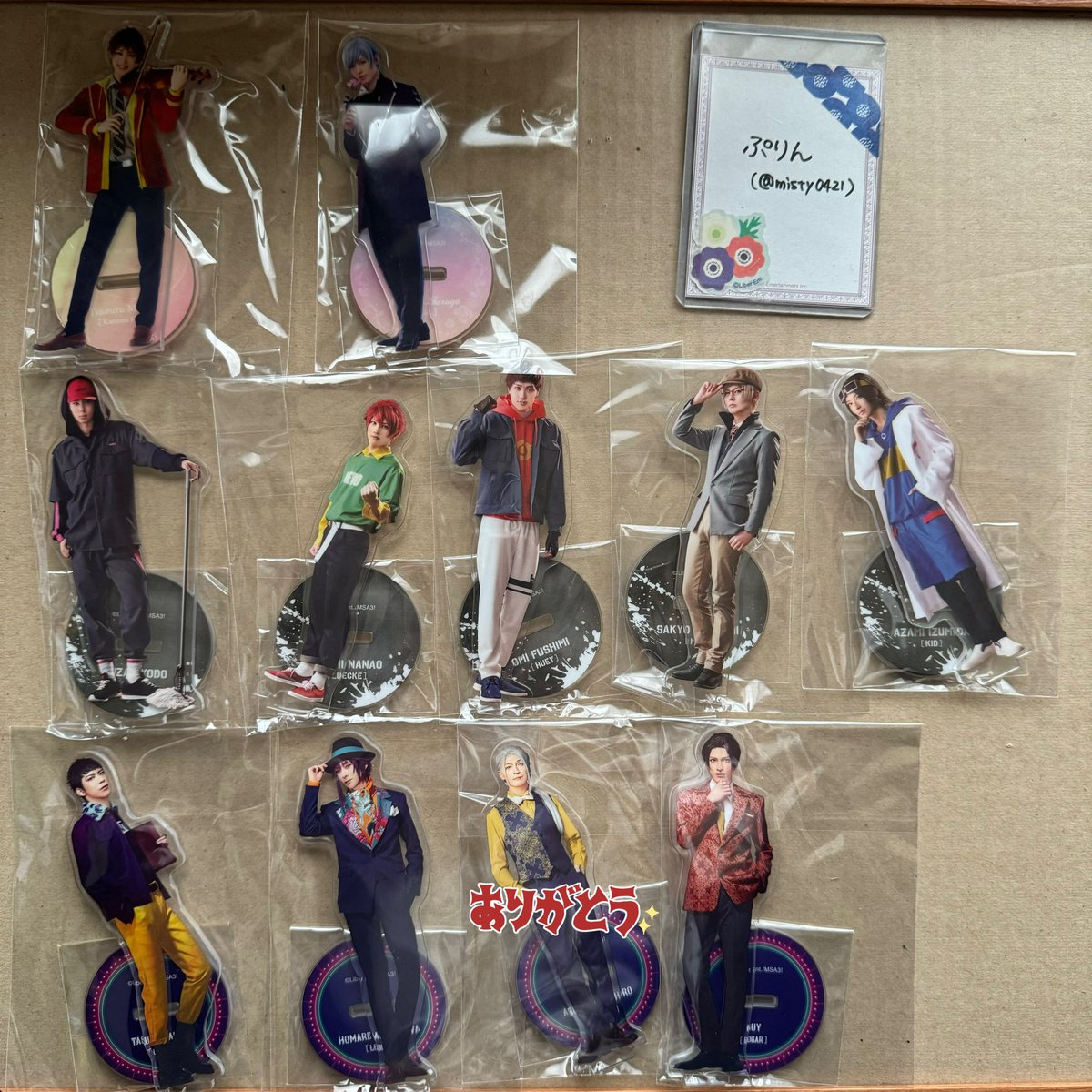 misty0421's tweet photo. 【交換】エーステ フォーライ アクリルスタンド アクスタ 劇中劇 MIX公演 ミックス

譲→咲也 綴 至 三角 一成 九門 十座 太一 臣 左京 莇 紬 丞 誉 東 ガイ

求→⑤天馬1 
　　⑥万里1 密∞

🌸⑤天馬は⑥の万里か密含む交換のみ。

郵送希望。
お気軽にお声掛けください。よろしくお願い致します。 https://t.co/EfO415PiSC