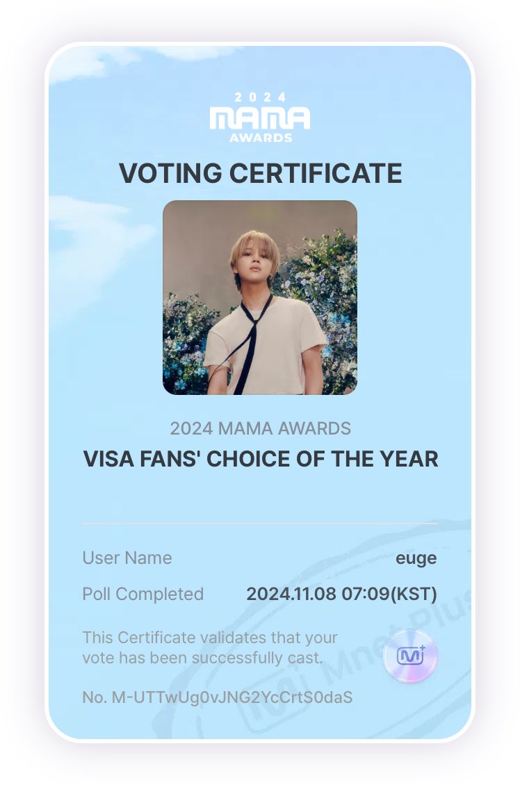 eugedelviento's tweet photo. @jimin_lil_devil Yo voto #jimin en #2024MAMAVOTE https://t.co/rCppUvYODQ