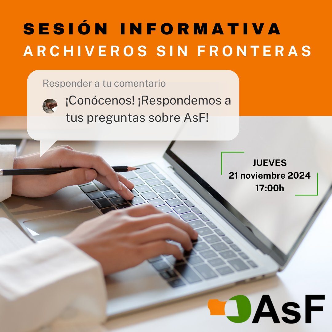 ArxiversSF's tweet photo. 🟧🟢SESIÓN INFORMATIVA |

Después de participar en el #1CNA de Pamplona y del interés que despertó #AsF, hemos organizado esta sesión para que podáis conocerla mejor mientras respondemos vuestras preguntas.

📅 21 de noviembre
🕠 17h
📲 Unirse vía Teams: https://t.co/N643onwMrE https://t.co/Y5iyK7kOMK