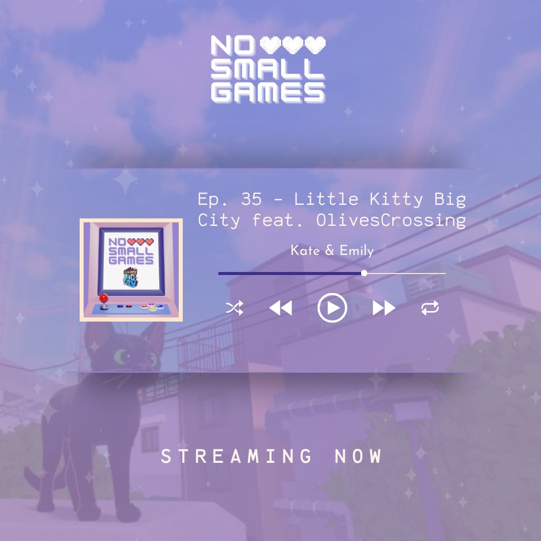 NoSmallGames's tweet photo. Get ready for smol kitties and big fun in the city! Fall Season is closing out with a cozy bang, with our ep. covering @LittleKittyGame feat. @OlivesCrossing, streaming NOW!

Listen wherever you get your podcasts!
Spotify- https://t.co/a61kXphpCn
Apple- https://t.co/IgdMs7X1nh https://t.co/IqxD3Bxrk8