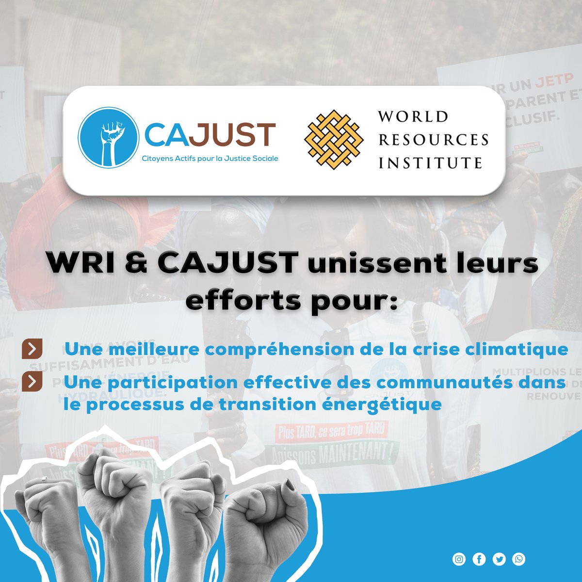 Dans le cadre de son initiative « Redevabilité Verte », World Resource Institute appuie CAJUST pour renforcer l’engagement des communautés des zones d’exploitation du pétrole et du gaz afin de favoriser une gouvernance climatique transparente, inclusive et équitable au #Senegal .