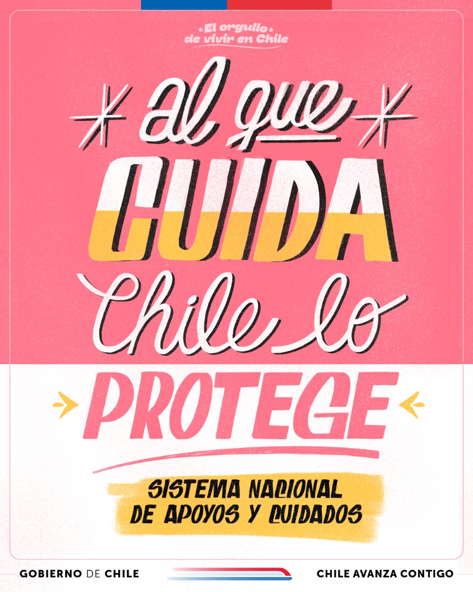 ¡Seguimos avanzando con el Sistema Nacional de Apoyos y Cuidados! 🥰 El Gobierno del Presidente Boric reconoce los cuidados como un cuarto pilar de la seguridad social y damos pasos concretos a través de la creación de los centros de cuidado, de la red de empresas Chile Cuida, la