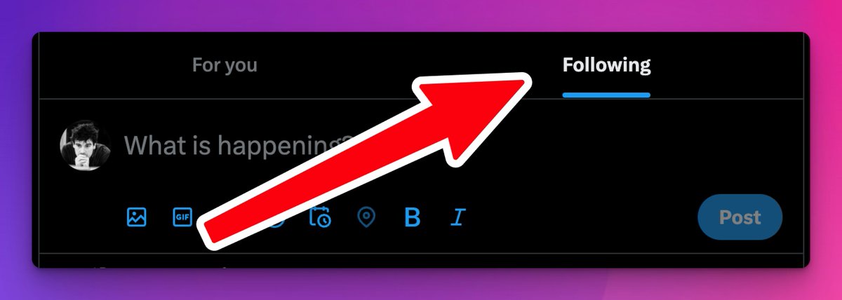 Por si ayuda a alguien:

— La pestaña «Para ti» te muestra lo que quiere E​lon Mu​sk.

— La pestaña «Siguiendo» te muestra lo que escriben las personas que tú has elegido seguir.

Cuidamos lo que comemos.
Cuidemos también lo que metemos en el coco.

Pásalo.