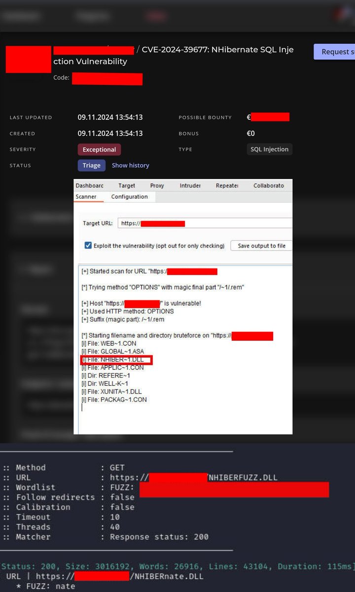 RootMoksha Labs (@rootmoksha) on Twitter photo If you come across a Windows IIS server, definitely scan the shortname and try to obtain the files by fuzzing, this may allow you to find vulnerabilities like 'CVE-2024-39677: NHibernate SQL Injection Vulnerability '
By:<a href="/ynsmroztas/">Yunus Emre Öztaş</a>
#BugBounty #bugbountytips If you come across a Windows IIS server, definitely scan the shortname and try to obtain the files by fuzzing, this may allow you to find vulnerabilities like 'CVE-2024-39677: NHibernate SQL Injection Vulnerability '
By:<a href="/ynsmroztas/">Yunus Emre Öztaş</a>
#BugBounty #bugbountytips