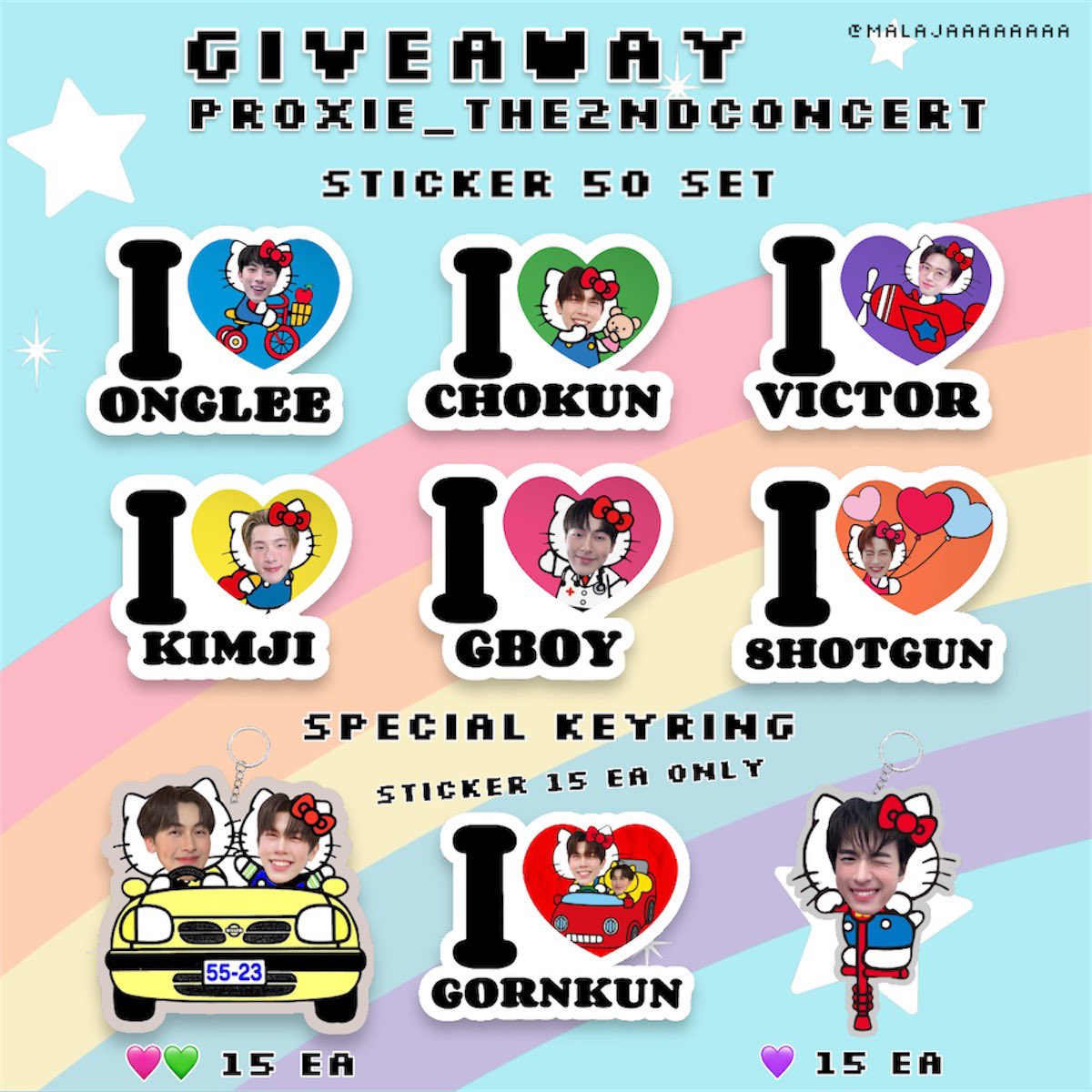 ⊹.˚ pls kindly rt  ꔛ 🍒♡´*🍎･῾ ᵎ      

giveaway for 
#PROXIE_The2ndConcert ♡´*

♡sticker
♡special keyring 
   ✿ 🩷💚 ´ˎ˗
   ✿ 💜 ´ˎ˗

📍 : impact arena ꒰ giveaway area ꒱ 
🗓️ : 16 nov 2024
⏰ : tba

꒰ rt &amp; show this tweet ꒱

#giveawayUSER #PROXIEth
