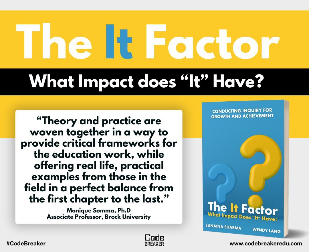Code Breaker Inc. (@codebreakeredu) on Twitter photo "Theory and practice woven together in a perfect balance from the first chapter to the last."
<a href="/DrSunainaSharma/">Sunaina Sharma (PhD) 🦋</a>'s and <a href="/TeachAskWhy/">TeachersAskingWhy</a>'s The It Factor presents a compelling case for educators to embrace inquiry as a powerful tool for continuous improvement. Drawing on research and "Theory and practice woven together in a perfect balance from the first chapter to the last."
<a href="/DrSunainaSharma/">Sunaina Sharma (PhD) 🦋</a>'s and <a href="/TeachAskWhy/">TeachersAskingWhy</a>'s The It Factor presents a compelling case for educators to embrace inquiry as a powerful tool for continuous improvement. Drawing on research and