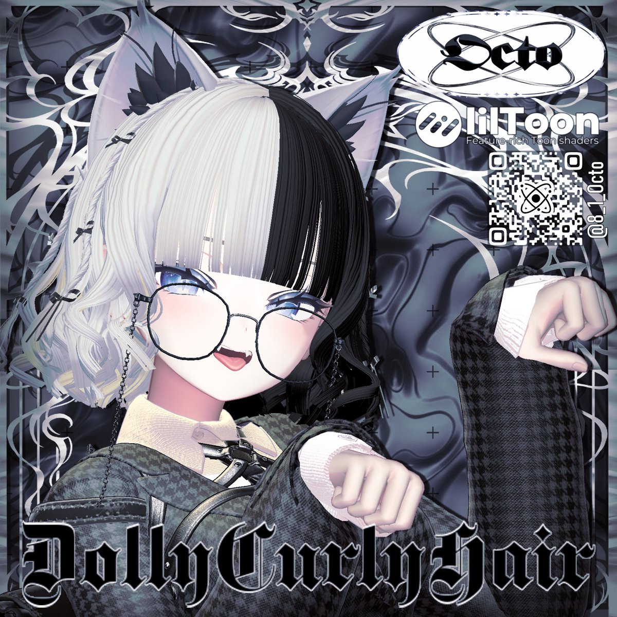 8_1_Octo's tweet photo. 🖤お知らせ🖤
【15アバター対応】Dolly୨୧Curly୨୧Hair 発売を記念しまして抽選で3名様にプレゼントいたします 
応募方法は@8_1_Octoをフォロー＆この投稿をRP 
またショップのスキ💟100につき当選枠を１増やします
〆切は発売日の１１月１７日の１２時です
https://t.co/dY2bbSs0HU 
#8_1_Octo #VRChat https://t.co/Ccp52K9D4y