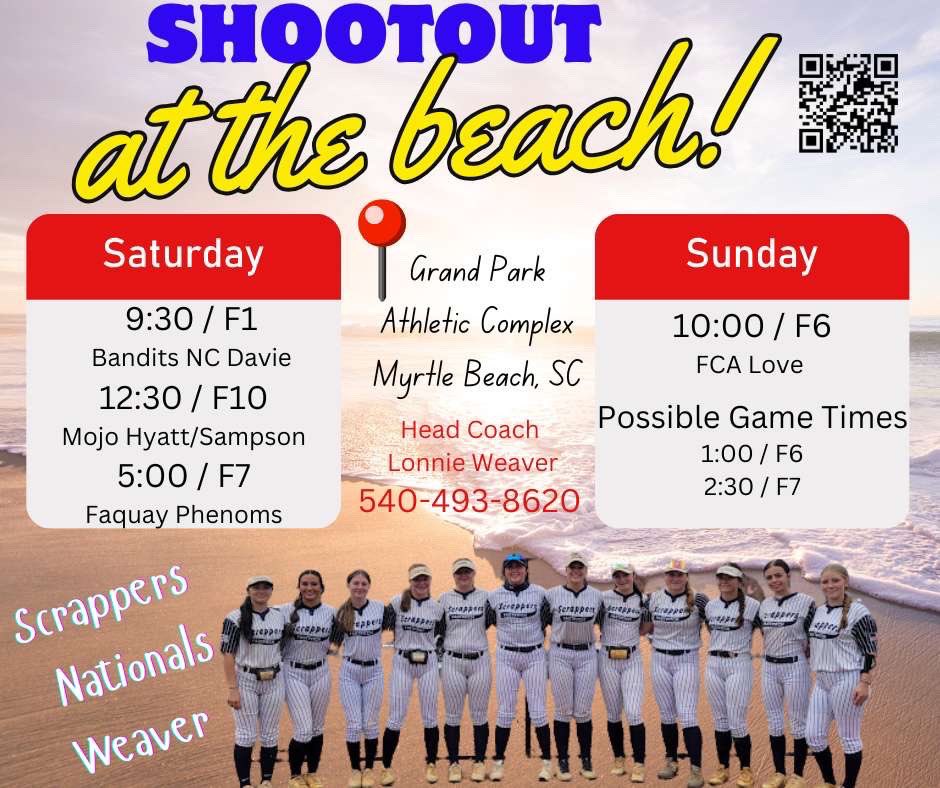 Check us out at Myrtle Beach this weekend for our last tournament of the season!! <a href="/Vascrappers/">Va Scrappers</a> 

<a href="/RandolphSB/">Randolph College Softball</a> <a href="/UpstateSoftball/">USC Upstate Softball</a> <a href="/NCATSOFTBALL/">The Official NC A&T Aggie Softball</a> <a href="/VixenSoftball/">Sweet Briar College Softball</a> <a href="/Fsubroncos_sb/">Fayetteville State Softball</a> <a href="/CatamountSB/">Western Carolina Softball</a> <a href="/Winthropsoftbal/">Winthrop Softball</a>