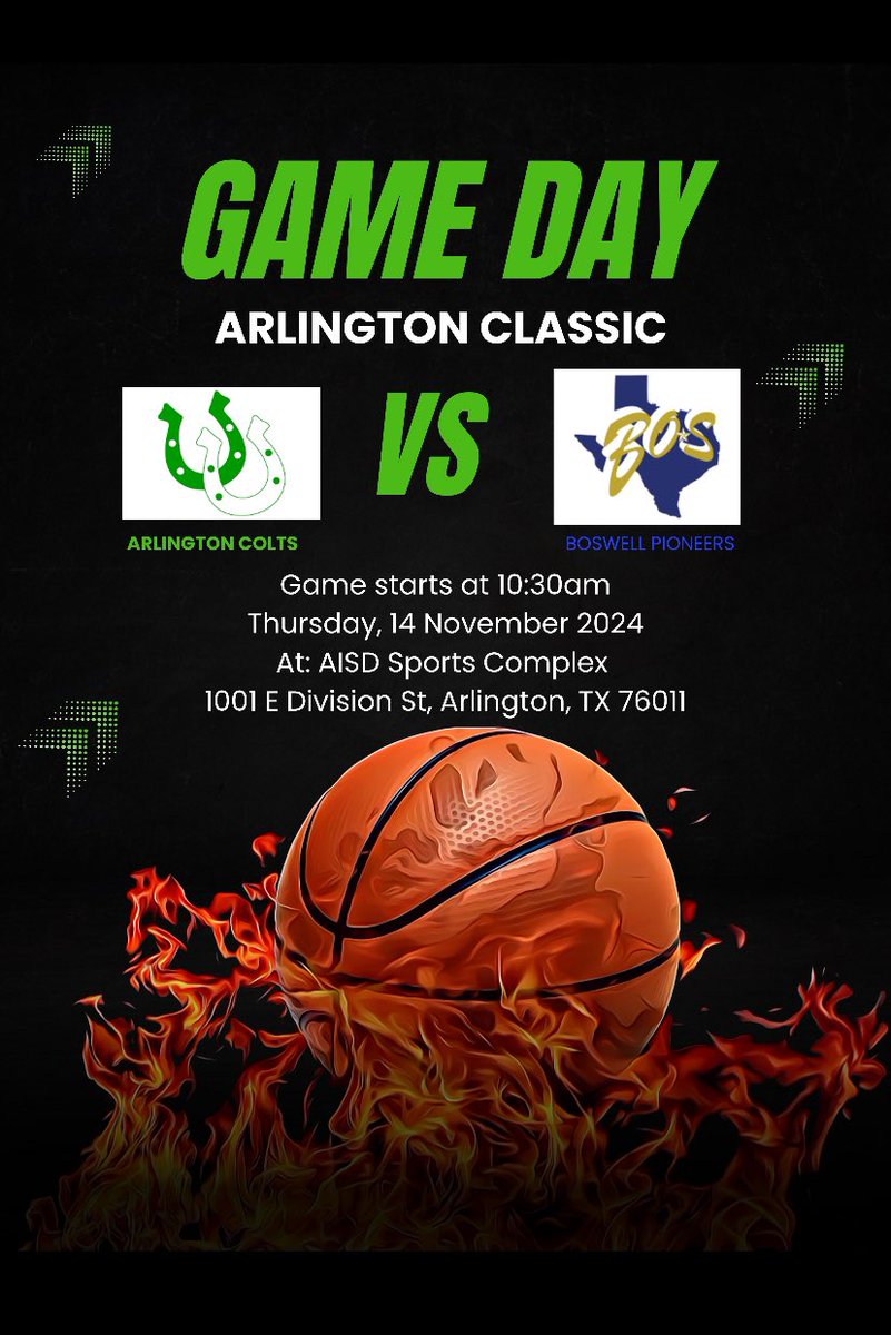 AHSColtBball's tweet photo. Colts Varsity Basketball opening up the Arlington Classic with a great match-up 
@hoopinsider @TexasHoopsGASO @dfwvarsity https://t.co/TkFEXmdZzP