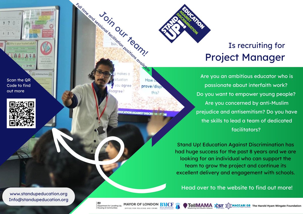 📢 We’re Hiring a Project Manager! Join our team to lead impactful initiatives that empower young people to stand against discrimination. 

💼 Role: Project Manager
💸 Salary: £37,000 - £42,000
📍 Location: North West London
📅 Apply By: 29th November 2024
bit.ly/4hJxxKR