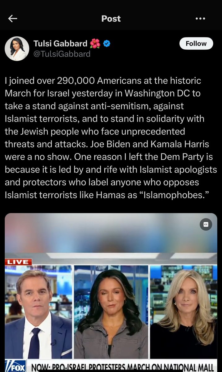 Tulsi Gabbard, Trump's nominee to direct American intelligence, asserts that Zelensky's Ukraine is an antidemocratic autocracy like Putin's Russia. She spouts pro-Assad talking points.

And she believes that Saudi Arabia &amp; Turkey aspire to create a radical Islamist caliphate.
