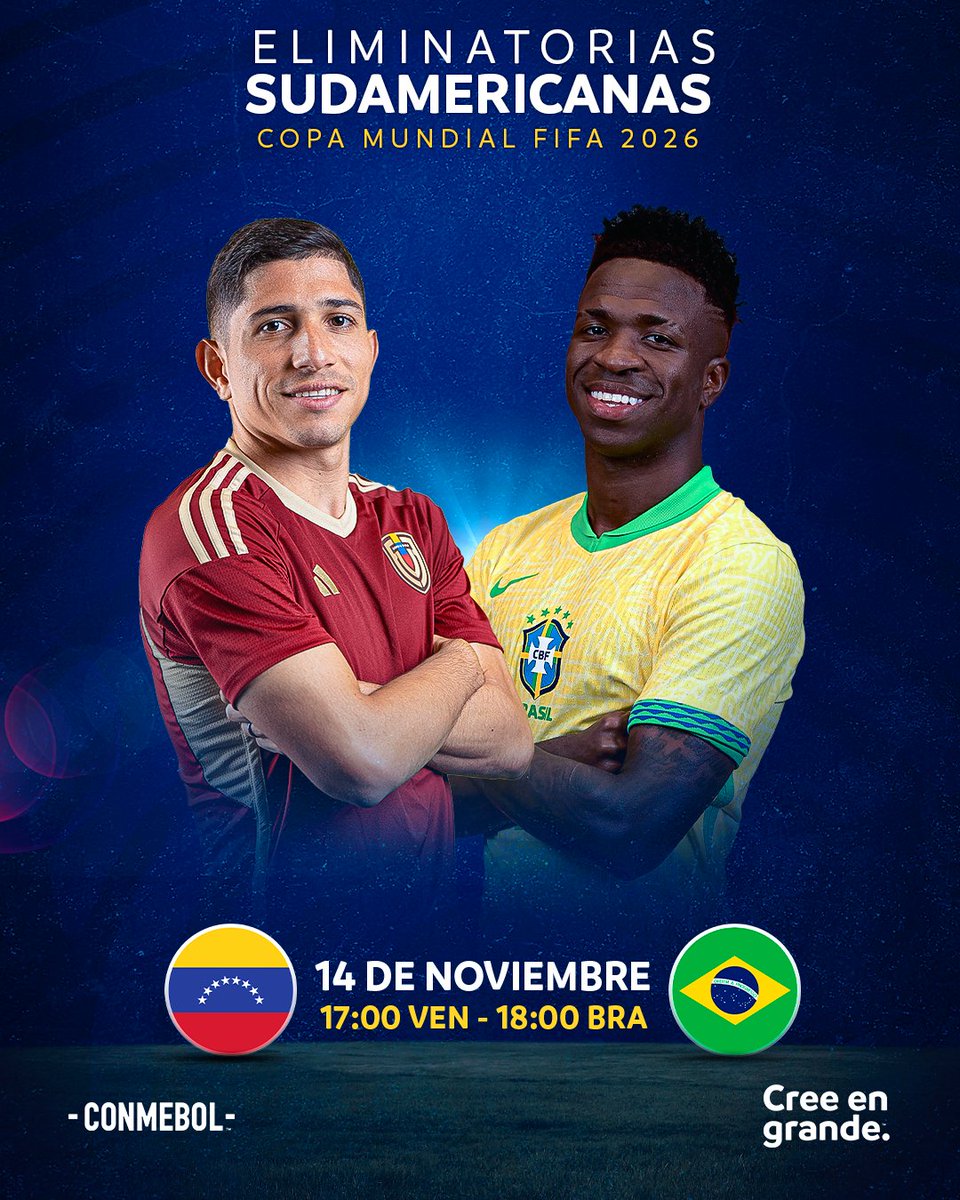 ¡Se abre la fecha en Maturín! 🤩 Abre a rodada em Maturín! 🏟️

<a href="/SeleVinotinto/">La Vinotinto</a> vs. <a href="/CBF_Futebol/">brasil</a> 🇻🇪⚽️🇧🇷

#EliminatoriasSudamericanas