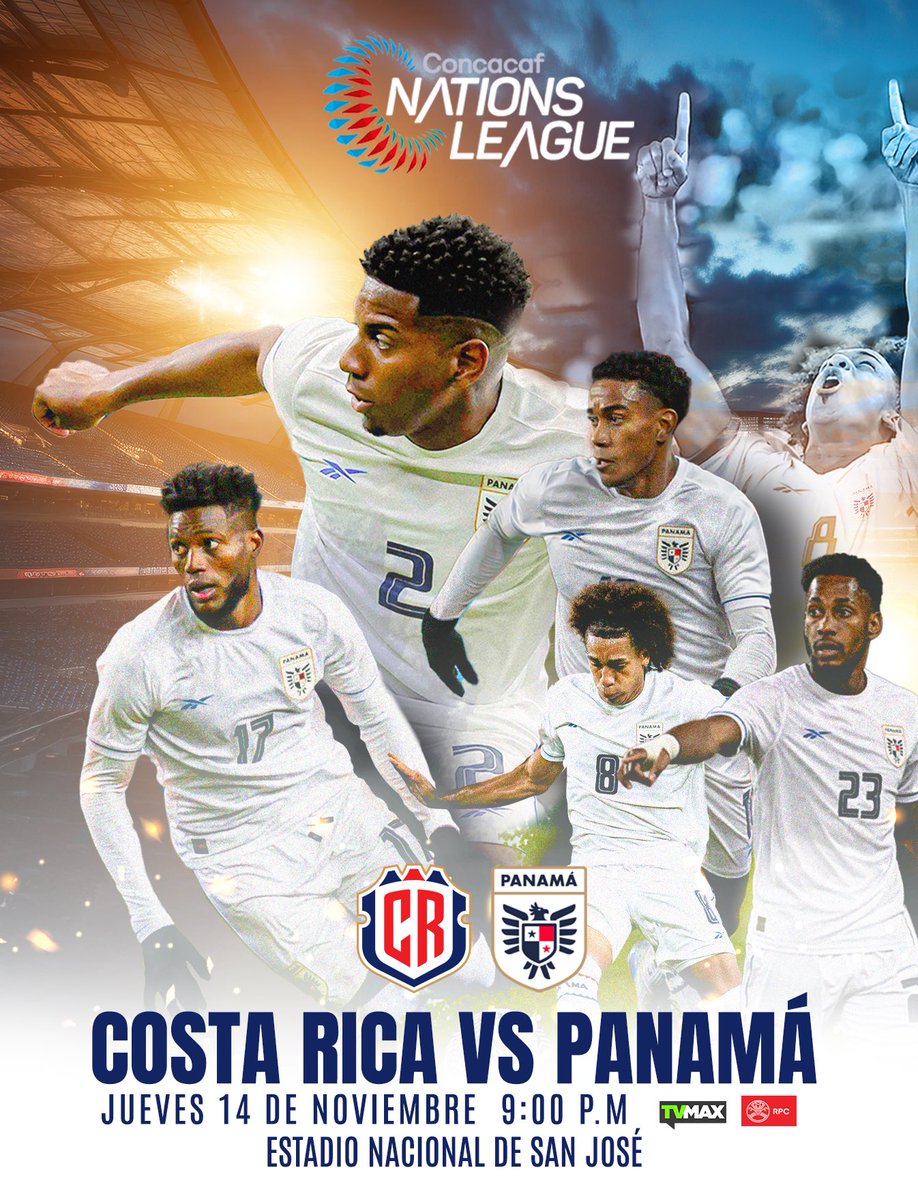 ¡HOY ES SALSA 🔥!

La selección #PanamáMayor 🇵🇦 se enfrenta hoy 🆚 Costa Rica 🇨🇷 como visitante en el partido de ida de los cuartos de final de la <a href="/CNationsLeague/">Concacaf Nations League</a> 🏆.

🇨🇷🆚🇵🇦
⏰ 9️⃣pm
🏟️ Nacional de San José 
📺 <a href="/deportes_rpc/">Deportes RPC</a> y <a href="/tvmaxdeportes/">TVMAX Deportes</a> 

#MásPanameñosQueNunca 🇵🇦