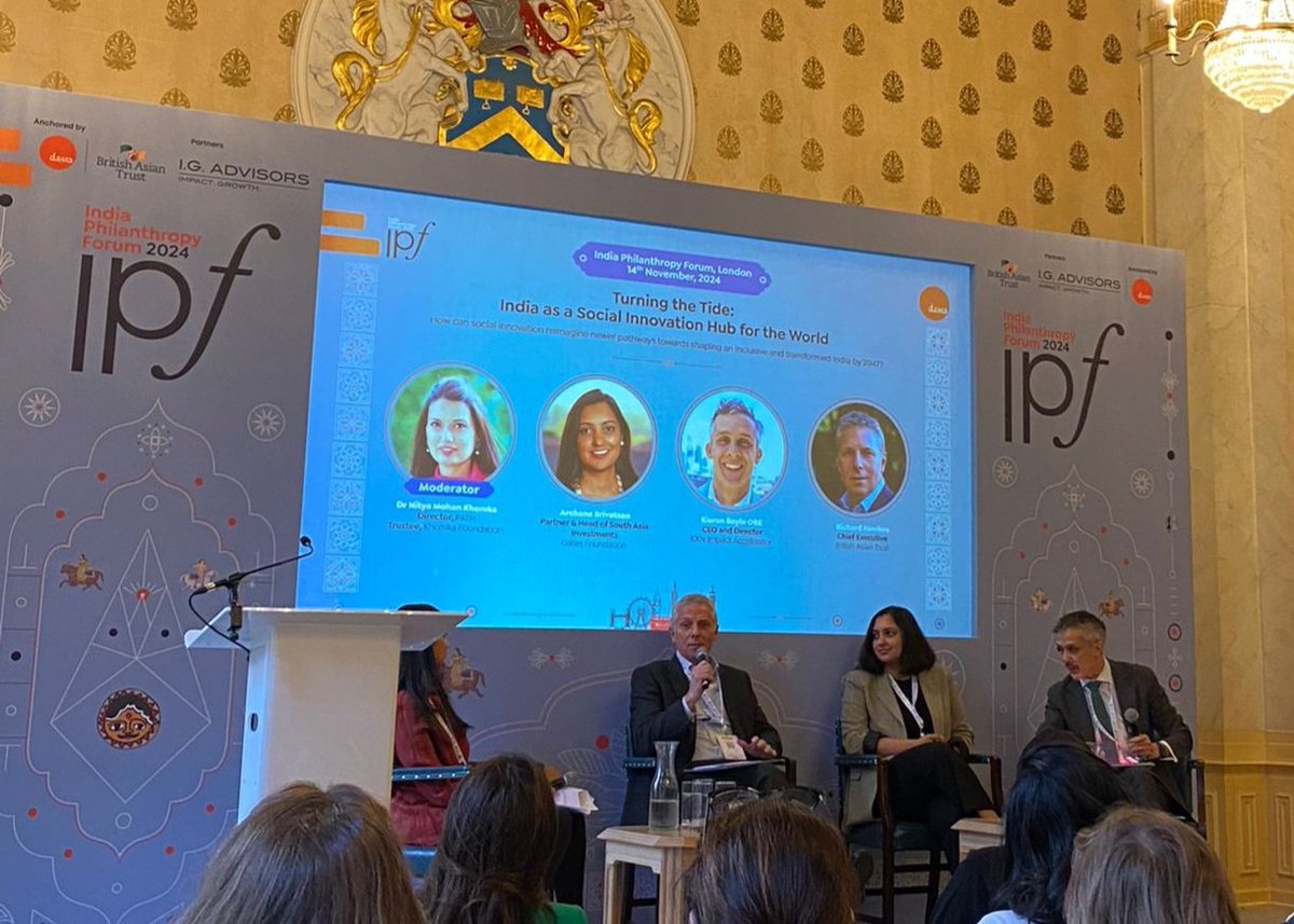 Really enjoyed speaking on a panel today at the <a href="/dasra/">Dasra</a> Indian Philanthropy Forum. <a href="/britishasiantst/">British Asian Trust</a> always proud to partner with Dasra. Great to talk about social innovation and the range of social finance initiatives we have develeoped in recent years - more than £40m invested.