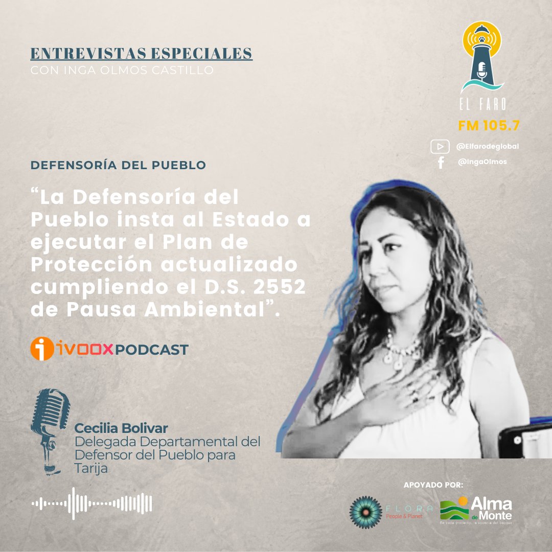 Ingaolmos's tweet photo. Conversamos con Cecilia Bolivar, Delegada Departamental del Defensor del Pueblo para #Tarija hablamos sobre un pronunciamiento que pone en valor el trabajo de los Guardaparques del #Madidi e insta al Estado a ejecutar el D.S. 2552 de Pausa Ambiental.
📻⤵️
https://t.co/xQmUoa65wp https://t.co/SWBXy9nVSo