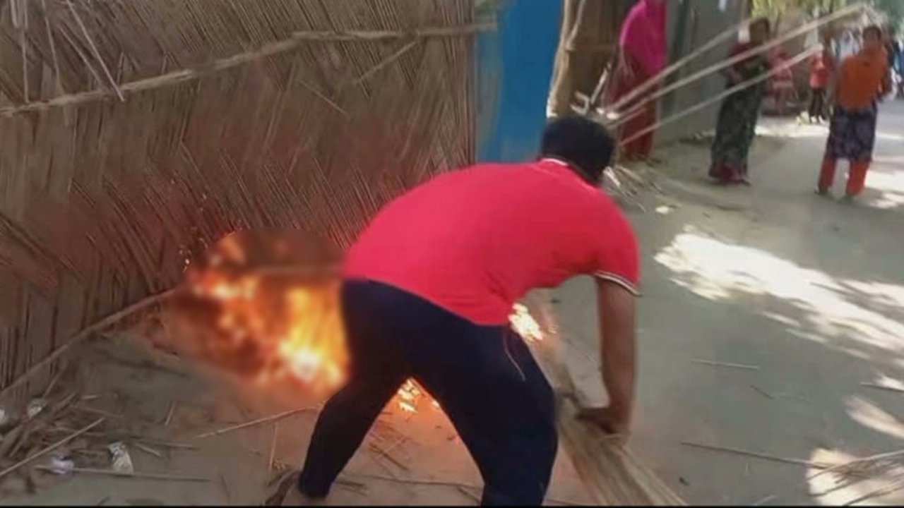 ফরিদপুরে জমিসংক্রান্ত বিরোধের জেরে কৃষকের বাড়িতে আগুন