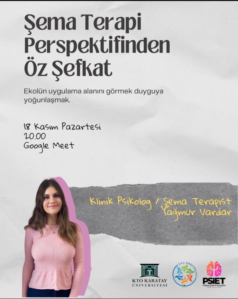 psiett's tweet photo. Psikolojik Etkileşim Topluluğundan herkese merhaba 🙋🏽‍♀️ Psikolojik İlk Yardım konulu etkinliğimiz ile sizlerleyiz 😊

Başvuru Formu https://t.co/hwr2bHP09c https://t.co/FMSUt0Z8Xa