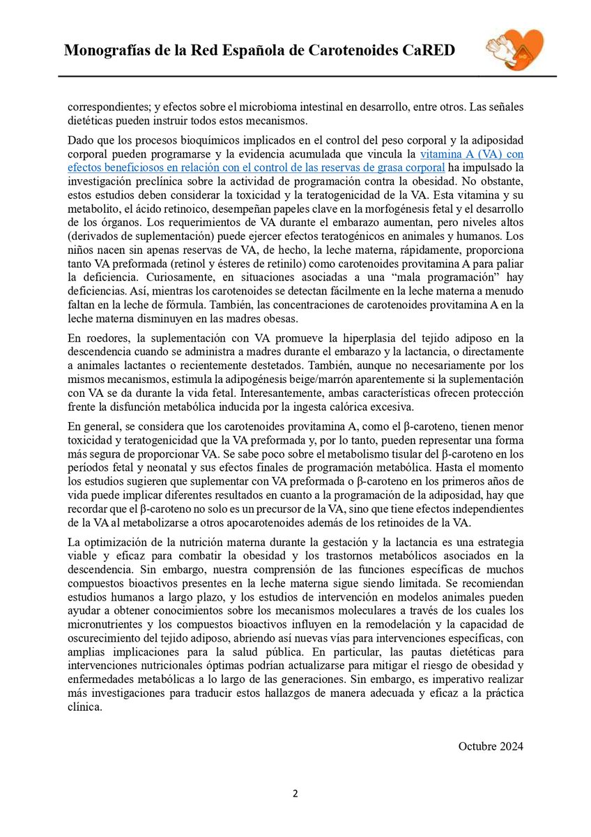 Aquí os dejamos la última monografía de CaRed, por parte de nuestros compañeros de la Universidad de las Islas Baleares, sobre 'Carotenoides y Anti-obesidad...