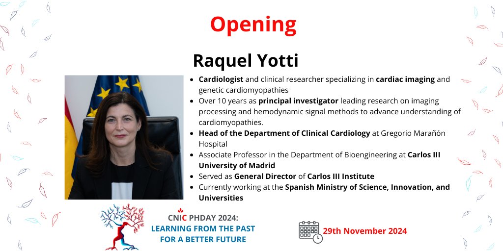 📣We begin with the talks‼️

In this case, the person in charge of the institutional opening will be Raquel Yotti, from the Ministry of Science, Innovation and Universities. 🔬👩‍🔬🏢

We are looking forward to the 29th📆