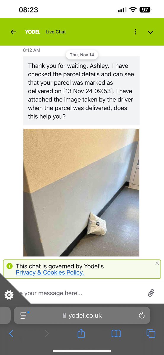 Aliendojadoll's tweet photo. @YodelOnline 
How are customers protected and there items they pay for when your driver can deliver to wrong address and lie and say they posted a parcel on my
Letter box. My parcel was left outside another address as shown in photo &amp; I’ve contacted my retailer @SHEIN_Official https://t.co/FujNwCsGBo
