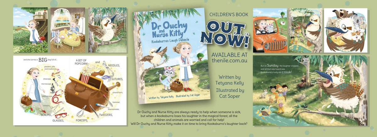I’m so excited to announce the 2nd Dr Ouchy kids book I’ve illustrated is now available at The Nile.com.au. Written by Tetyana Kelly. Fully illustrated in <a href="/Procreate/">Procreate</a> #procreateartist Vector title <a href="/CorelDRAW/">CorelDRAW</a> Ooh just in time for Christmas!