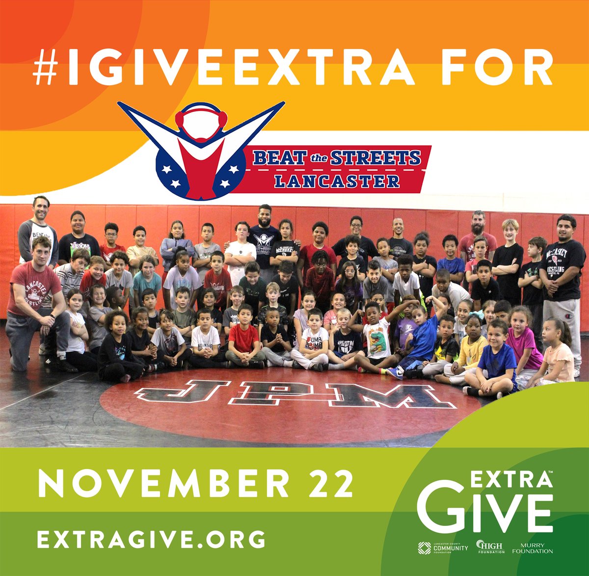 SirBobbert's tweet photo. We're just 1⃣ week away from the #ExtraGive, Lancaster City's largest day of giving.

Please consider helping us reach our goal of $27,500 this year to help us continue to provide the cost-free resources and mentorship to our wrestlers.

Save this page! ⬇️
https://t.co/dsfYaqAAjB https://t.co/AOxuoTwphr