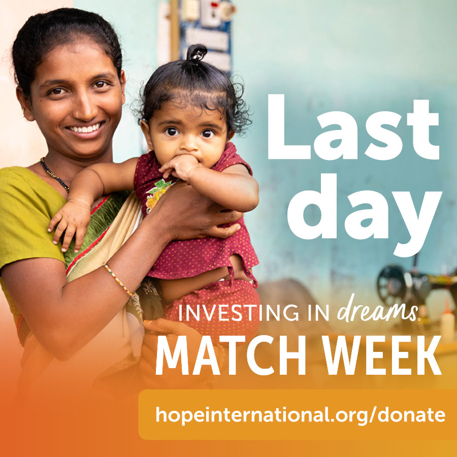 TODAY is your last chance to have your gift doubled! ⏰

This incredible opportunity ends at midnight. Act now to serve 2x entrepreneurs like Lakshmi in South Asia (name changed for security)🏃‍♂️

Give by 11:59 p.m. EST: hopeint.cc/4fvOzKs