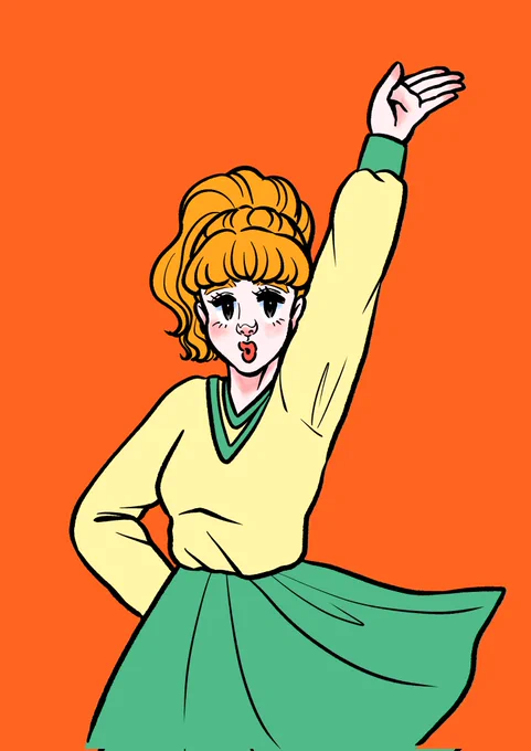 #お絵描き #イラスト #女の子 #レトロ #ファッション #ヘアスタイル #本の挿し絵のお仕事したい #広島在住 #広島在住イラストレーター #nostalgia #retro #retrostyle #japanesegirl