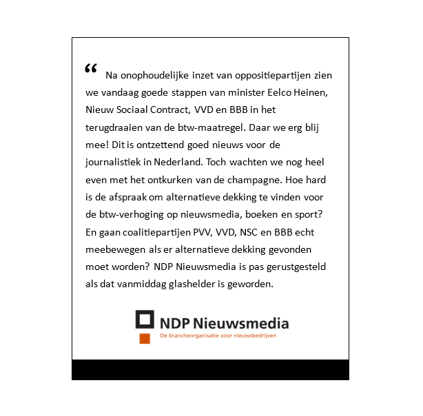 De eerste reactie van <a href="/NDPNieuwsmedia/">NDP Nieuwsmedia</a> op de ontwikkelingen in het debat over het #Belastingplan: