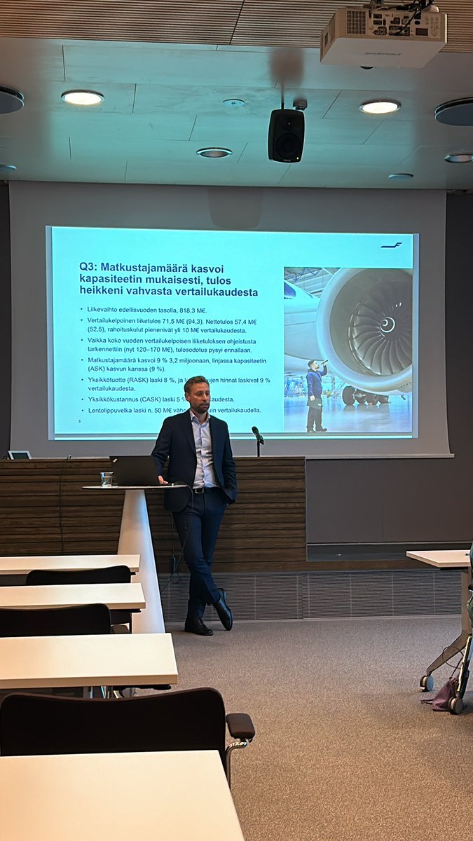 TimoPalolahti's tweet photo. Nooa Säästöpankin yksityispankki kylässä Finnairilla kuulemassa ajankohtaista maailman lentoliikenteestä ja Finnairin tulevaisuuden näkymistä. @NooaSp @Finnair https://t.co/lrGycn0XgA