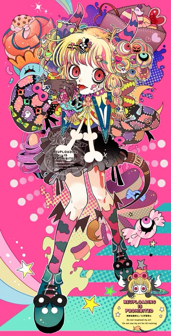 折角なので自分だけのマ~ク欲しいな~と思い作ってみました。イラストに埋め込むと更に賑やかになって楽しい~❁⃘*.゜(透過させると怨念のように浮かび上がってくれます…) 