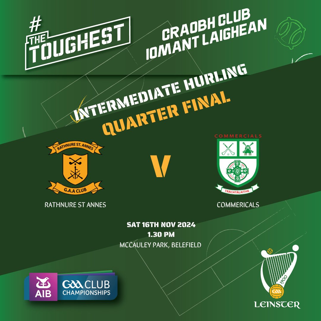 Dublin GAA (@dubgaaofficial) on Twitter photo .<a href="/CommercialsHur1/">OfficialCommercials</a> make the trip to Wexford to face Rathnure in the Leinster Intermediate Hurling Quarter Final this Saturday afternoon!
🎟 Match ticket info ➡️ bit.ly/4e8azKx .<a href="/CommercialsHur1/">OfficialCommercials</a> make the trip to Wexford to face Rathnure in the Leinster Intermediate Hurling Quarter Final this Saturday afternoon!
🎟 Match ticket info ➡️ bit.ly/4e8azKx