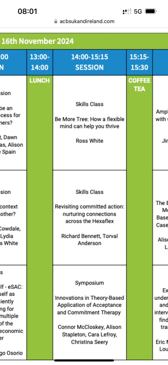 RossGWhite's tweet photo. Excited to be presenting a workshop on #TheTreeThatBends at the #acbsukroilondon conference.
Looking forward to catching up with old friends & making some new ones.
#ACT #psychologicalflexibility #Thrive @myACBS #London #BeMoreTree 🌳 https://t.co/XdwFuVtMjd