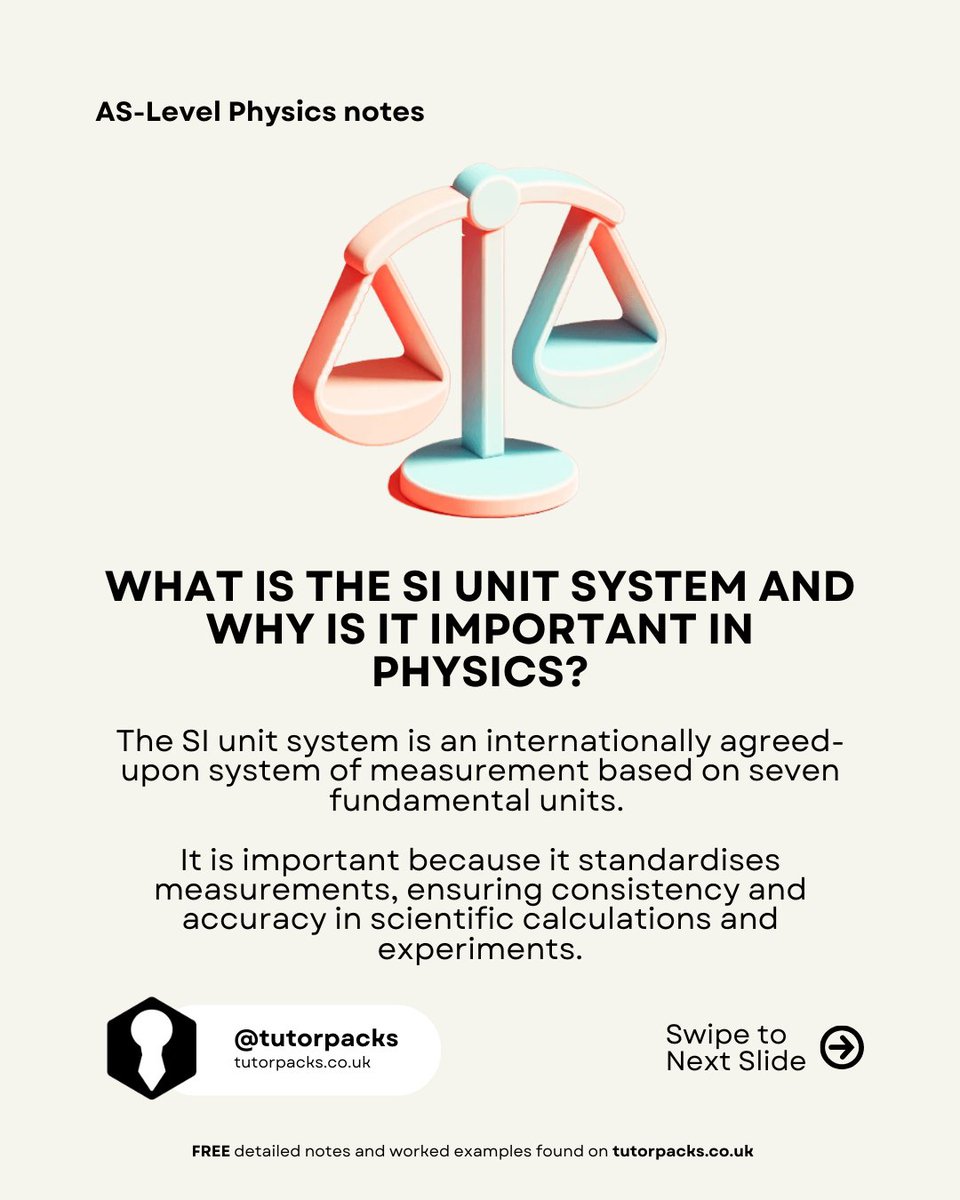 TutorPacks's tweet image. Mastering AS-Level Physics? 🚀 Check out these notes on Physical Quantities and Units—straightforward, fun, and perfect for your study game! 📚✨ #PhysicsNotes #StudyTips #ASLevelPhysics #LearningMadeEasy