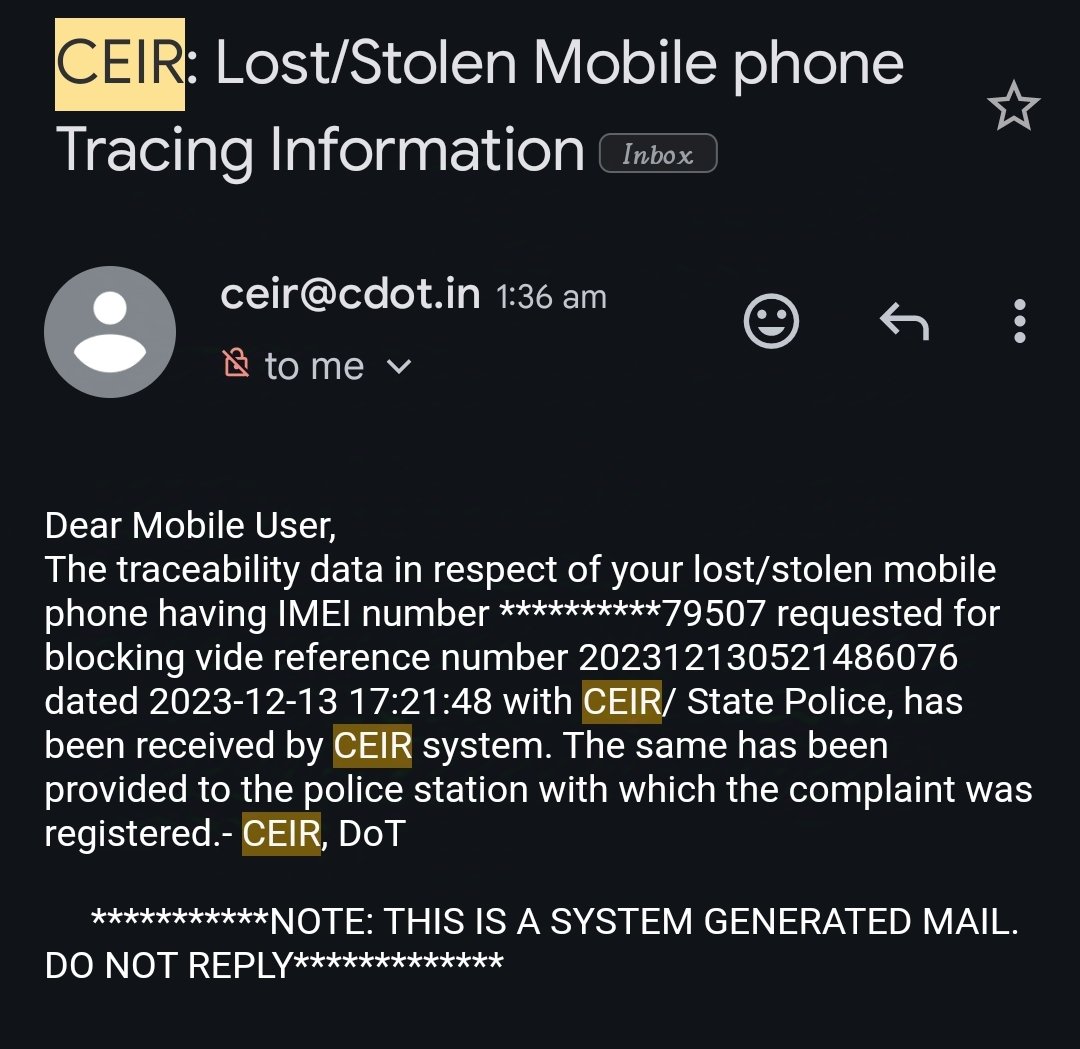 Pranab022's tweet photo. Today I received a mssg regarding my stolen phone through @DoT_India @ceir but when I went to the panbazar police station , they said that they did not receive any data regarding this. Kindly Please help @assampolice @DGPAssamPolice @gpsinghips https://t.co/EsuAZmKh7h
