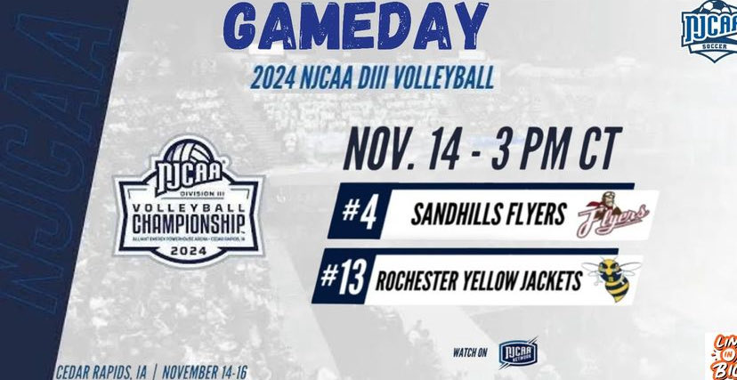 GAMEDAY for RCTC WOMEN’S VOLLEYBALL at the NJCAA National Championships!!