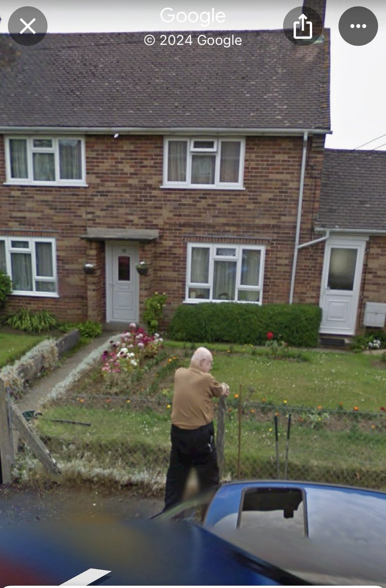 My Dad is also immortalised on Google  Street View - doing what he loved - taking the bins out.