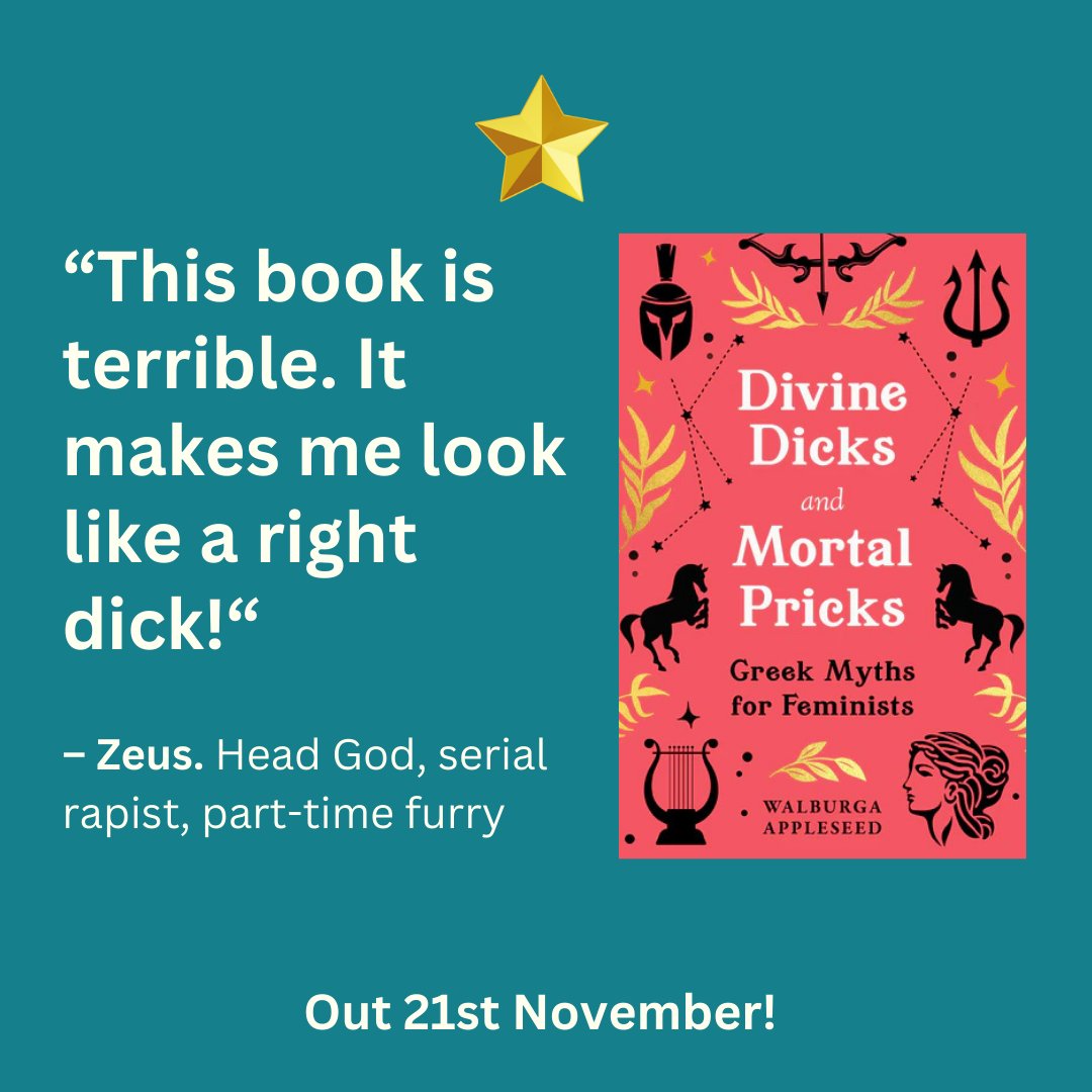Oh dear! ZEUS from Kettering doesn't much like #Divinedicksandmortalpricks😭😭😭😭😭😭😭😭😭😭😭😭😭😭😭😭😭😭😭😭😭😭😭
I wonder why????

Pre-order in your fave bookshop, or here:
amazon.co.uk/Divine-Dicks-M…