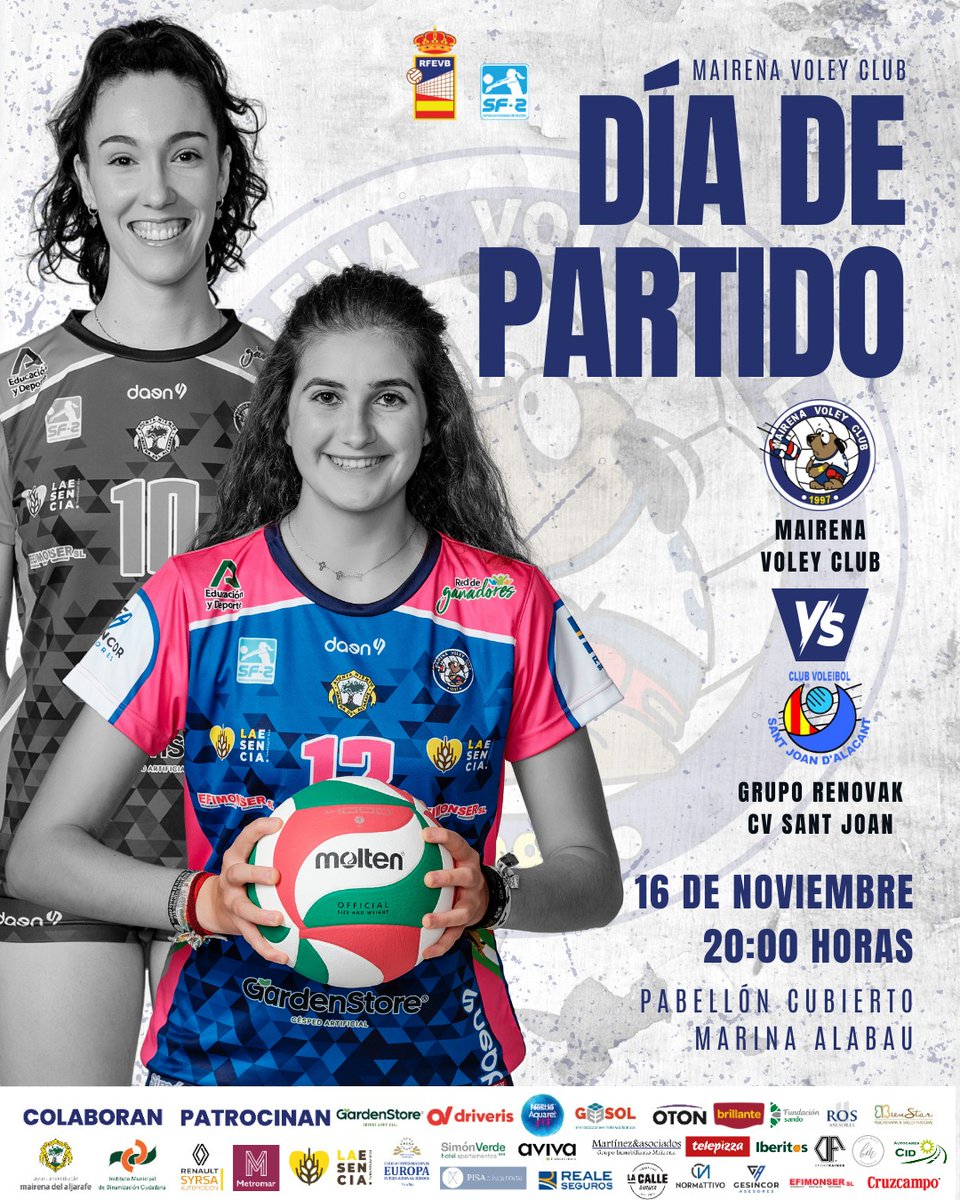 SUPERLIGA 🇪🇦
<a href="/MairenaAljarafe/">Mairena del Aljarafe</a>

VUELVE TU EQUIPO A CASA!💙

Nos visita <a href="/CVSantJoan/">CV Sant Joan</a> , donde las nuestras quieren conseguir la victoria y permanecer en la zona ALTA de la clasificación!💥

CONTIGO es MÁS FÁCIL! 💪

👉NOS VEMOS EL SÁBADO!🗣️

🎟️ENTRADA GRATUITA

#orgullodeandalucia 🇳🇬