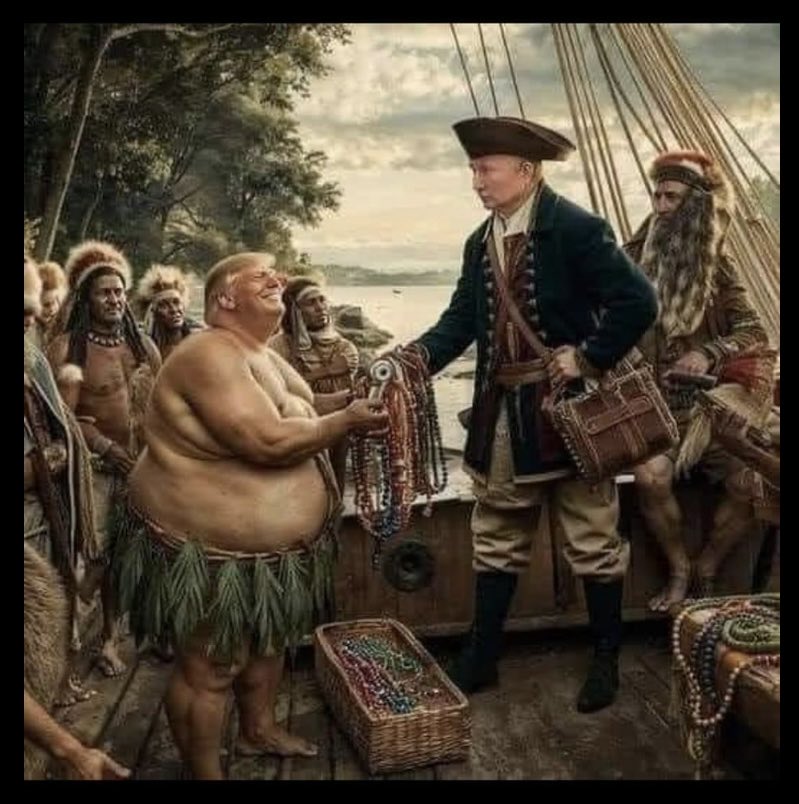 Die tief beeindruckten Einwohner der USA übergeben freudig erregt ihr Land dem neuen Herrn…