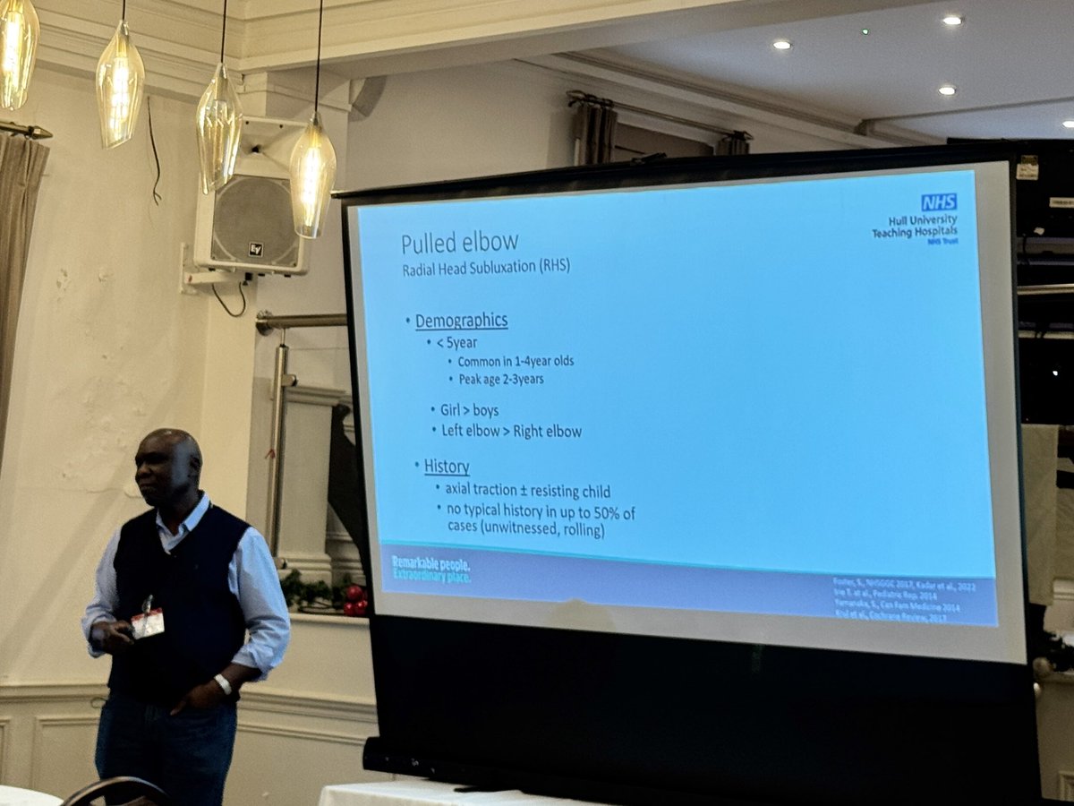 Pulled elbow: An unusual presentation of a common PEM problem, being presented by Dr. Remy Toko, Hull University Teaching Hospitals. #EMSAS2024
