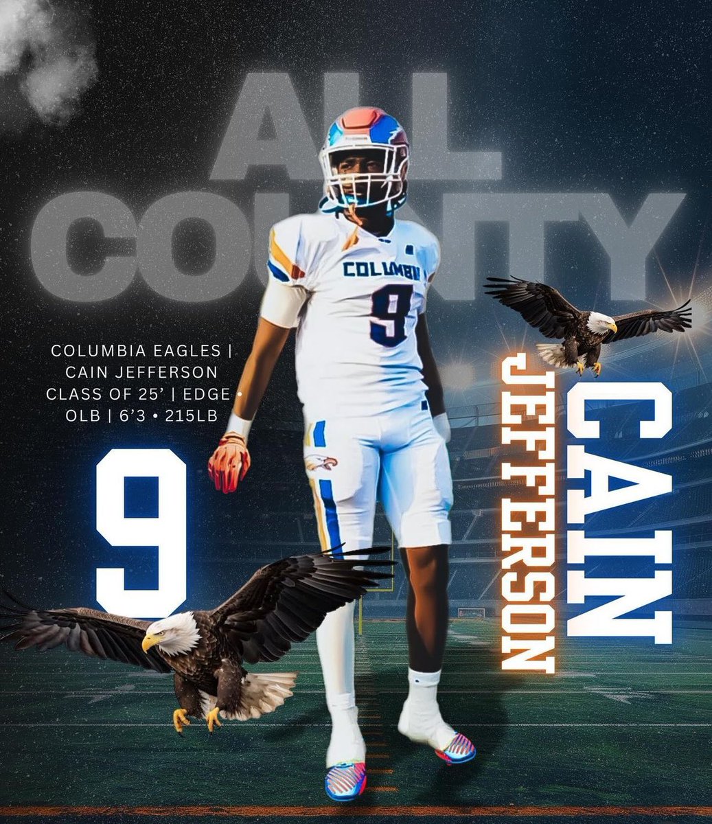 Columbia High Football (@columbiahighfb) on Twitter photo Congratulations to our guys <a href="/CameronGraves29/">CameronGraves</a> <a href="/cjharris10___/">CJ HARRIS</a> , and <a href="/Cainjefferson9/">Cain Jefferson</a> on making 1st Team All County 🦅🦅 Congratulations to our guys <a href="/CameronGraves29/">CameronGraves</a> <a href="/cjharris10___/">CJ HARRIS</a> , and <a href="/Cainjefferson9/">Cain Jefferson</a> on making 1st Team All County 🦅🦅