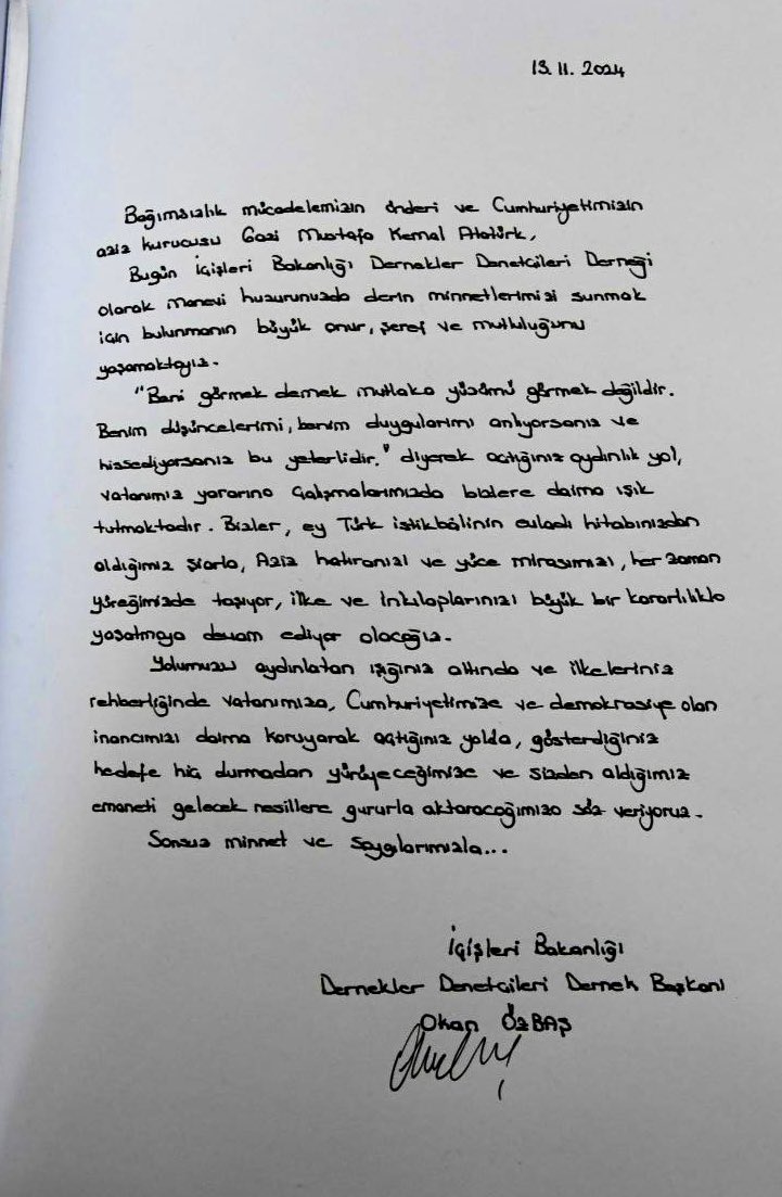 Dernekler Denetçileri Derneği olarak,  Türkiye Cumhuriyeti’nin kurucusu Gazi Mustafa Kemal Atatürk’ü, aramızdan ayrılışının 86. yılında saygı ve minnetle anıyoruz.

#10Kasım #Atatürk #Cumhuriyet #Anıtkabir