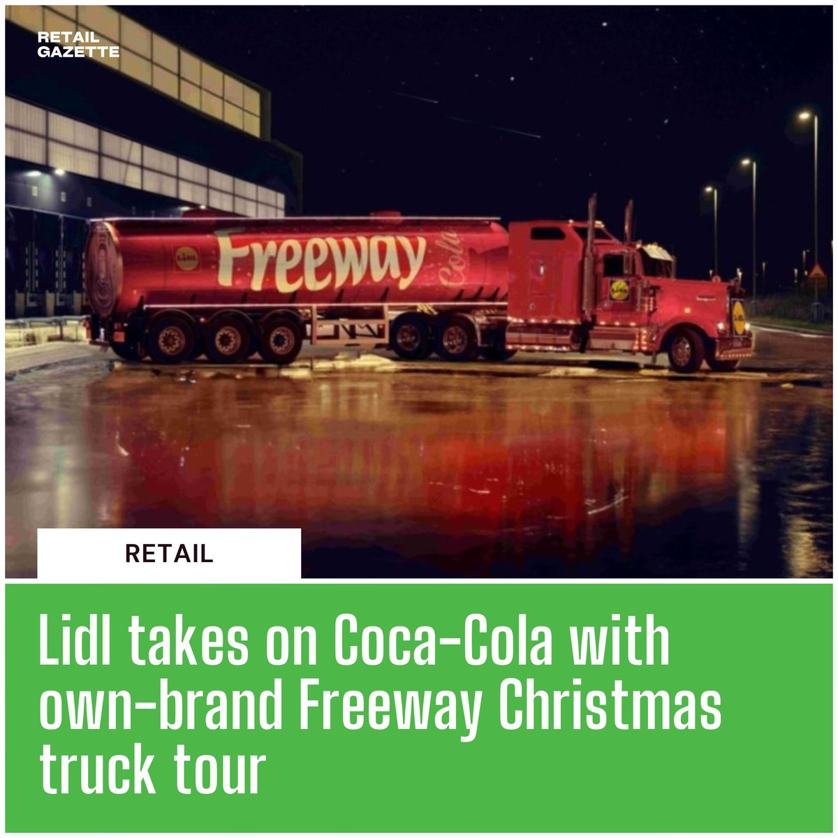 NEWS 📰 | Lidl has taken inspiration from Coca-Cola’s famous Christmas truck, with its own red vehicle set to tour the UK this winter. - Retail Gazette

Read the full article below:
retailgazette.co.uk/blog/2024/11/l…
#Gekko #Marketing #Retail #Lidl #Christmas