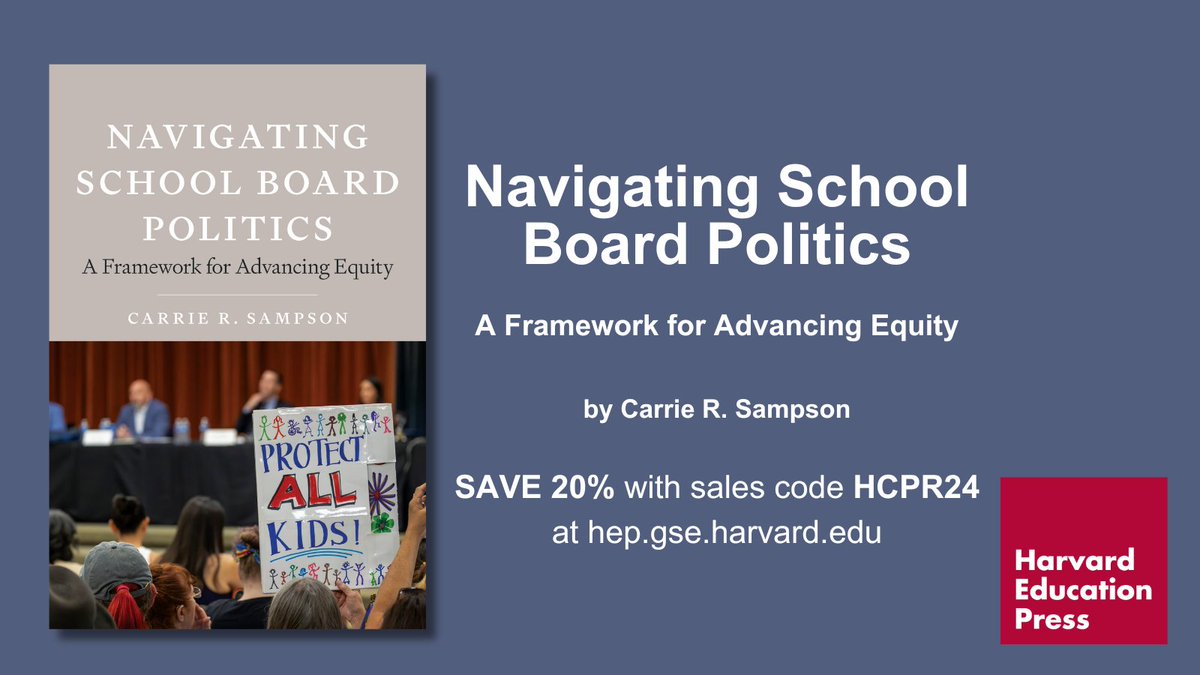 Harvard Education Press (@harvard_ed_pub) on Twitter photo "It will help not only board members, but school administrators who often struggle to navigate board politics—especially around equity." —<a href="/DrKhalifa_CRSL/">Dr. Muhammad Khalifa</a> on NAVIGATING SCHOOL BOARD POLITICS by <a href="/DrCSampson/">Carrie Sampson</a> bit.ly/3RkBD0u "It will help not only board members, but school administrators who often struggle to navigate board politics—especially around equity." —<a href="/DrKhalifa_CRSL/">Dr. Muhammad Khalifa</a> on NAVIGATING SCHOOL BOARD POLITICS by <a href="/DrCSampson/">Carrie Sampson</a> bit.ly/3RkBD0u