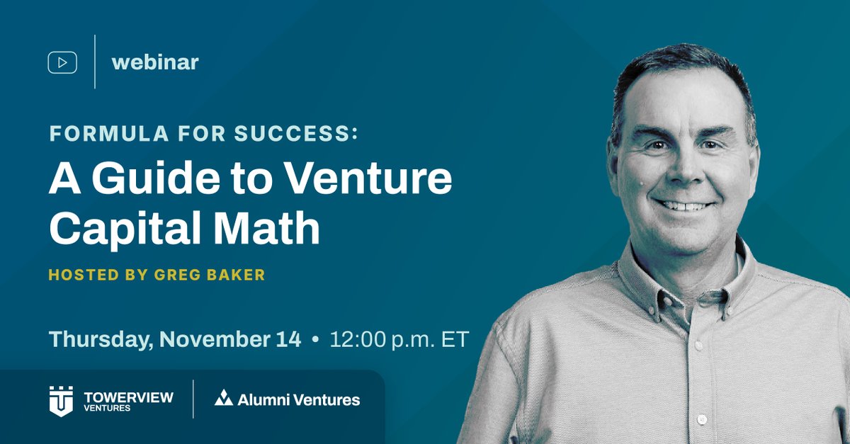 Curious about the numbers driving venture capital? Join Towerview Ventures’ Managing Partner Greg Baker for an insider’s look at the math behind VC—from due diligence to risk, returns, and market potential. Open to Duke alumni and friends, register now: av-funds.com/3CiZrxj.