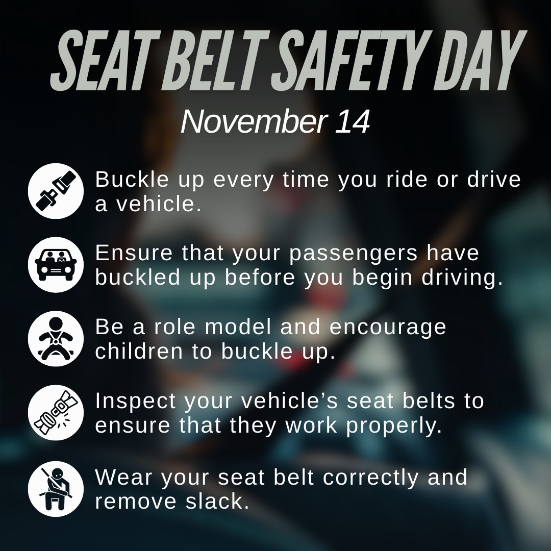 Hudson Police Department Offers Safety Tips for National Seat Belt Day: Nov. 14 is National Seat Belt Day, which reminds people of the importance of buckling up when riding in or driving a vehicle. Seat belts… 

The post Hudson Police Department Offers… hudsonmapolice.com/hudson-police-…